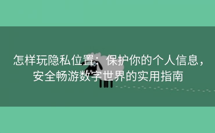 怎样玩隐私位置：保护你的个人信息，安全畅游数字世界的实用指南