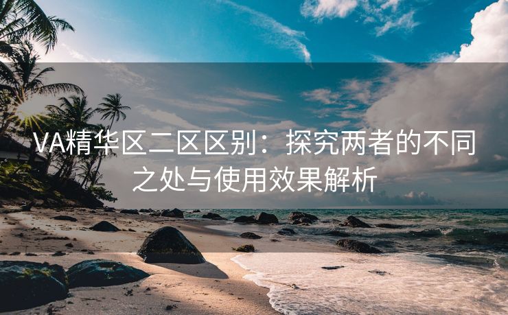 VA精华区二区区别：探究两者的不同之处与使用效果解析