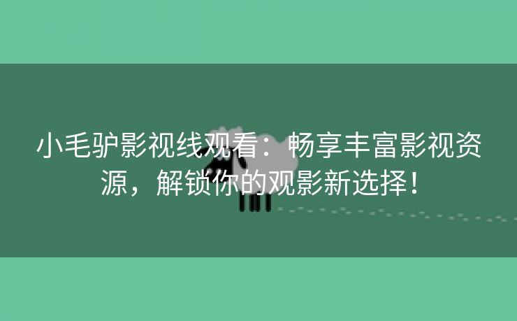 小毛驴影视线观看：畅享丰富影视资源，解锁你的观影新选择！