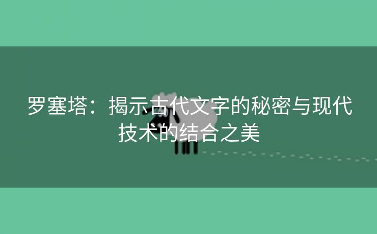 罗塞塔：揭示古代文字的秘密与现代技术的结合之美