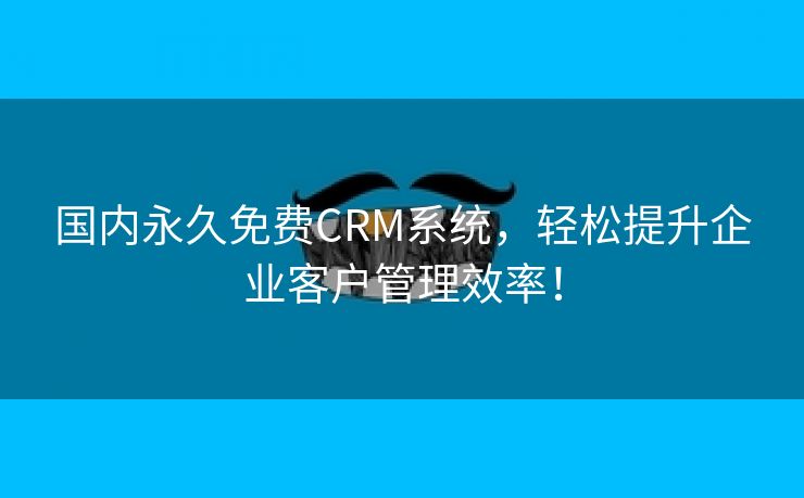 国内永久免费CRM系统，轻松提升企业客户管理效率！