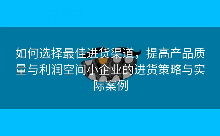 如何选择最佳进货渠道，提高产品质量与利润空间小企业的进货策略与实际案例