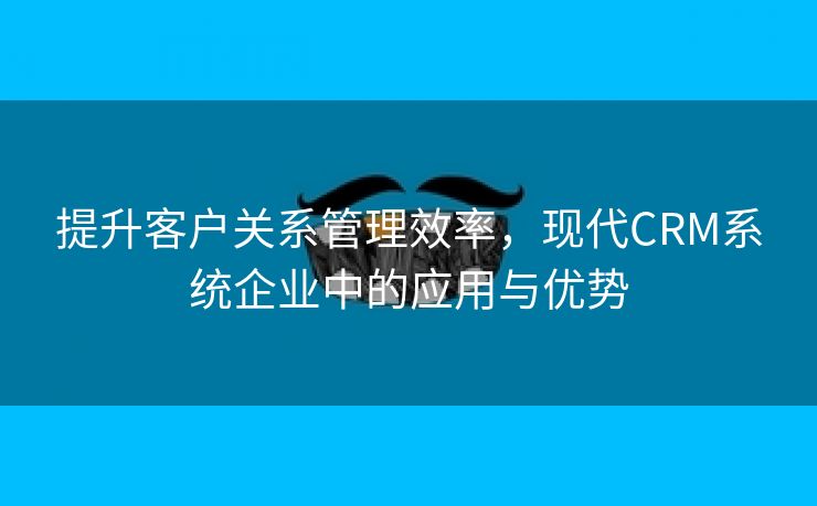 提升客户关系管理效率，现代CRM系统企业中的应用与优势