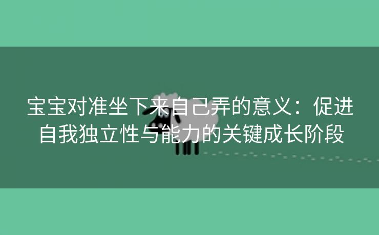 宝宝对准坐下来自己弄的意义：促进自我独立性与能力的关键成长阶段