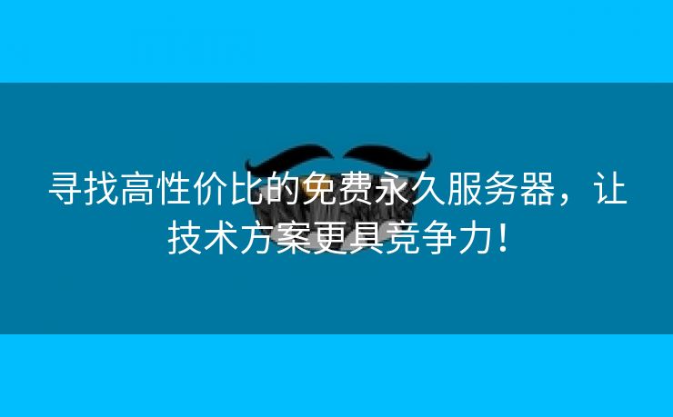 寻找高性价比的免费永久服务器，让技术方案更具竞争力！