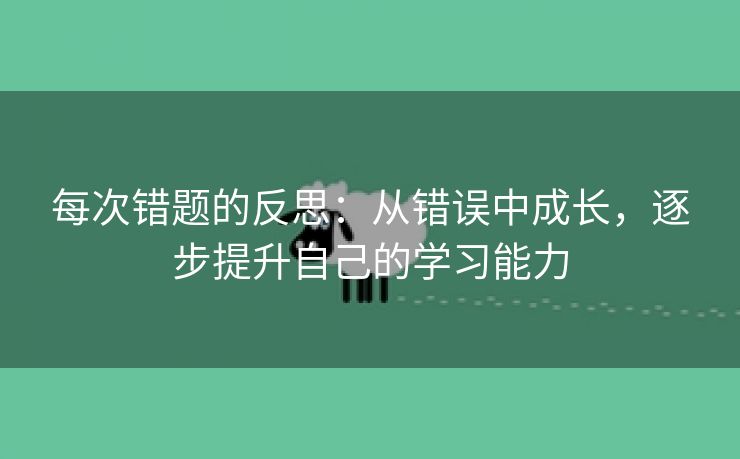 每次错题的反思：从错误中成长，逐步提升自己的学习能力