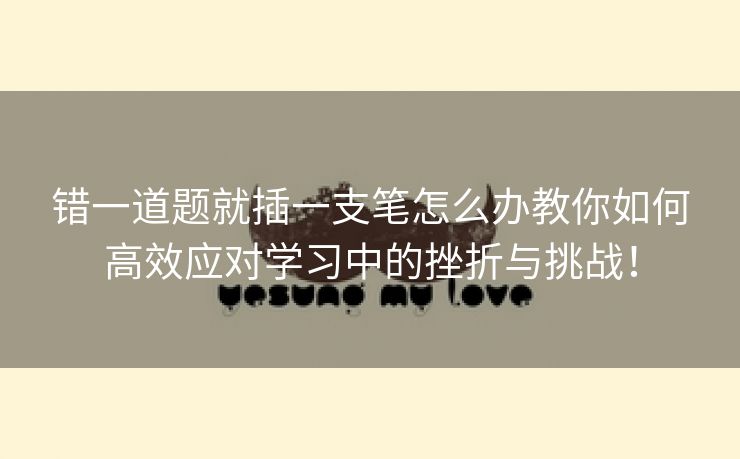 错一道题就插一支笔怎么办教你如何高效应对学习中的挫折与挑战！