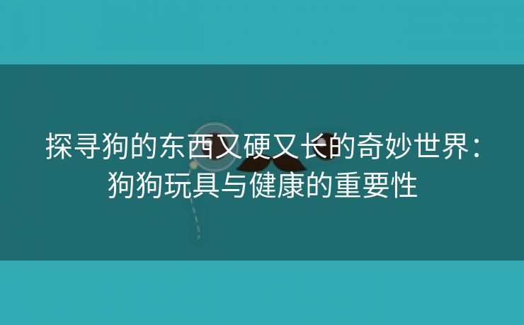 探寻狗的东西又硬又长的奇妙世界：狗狗玩具与健康的重要性