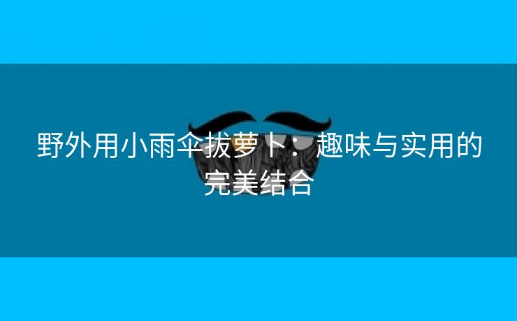 野外用小雨伞拔萝卜：趣味与实用的完美结合