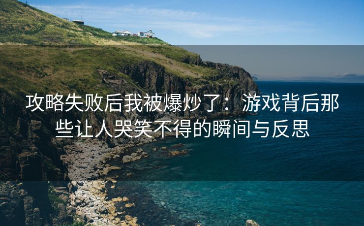 攻略失败后我被爆炒了：游戏背后那些让人哭笑不得的瞬间与反思