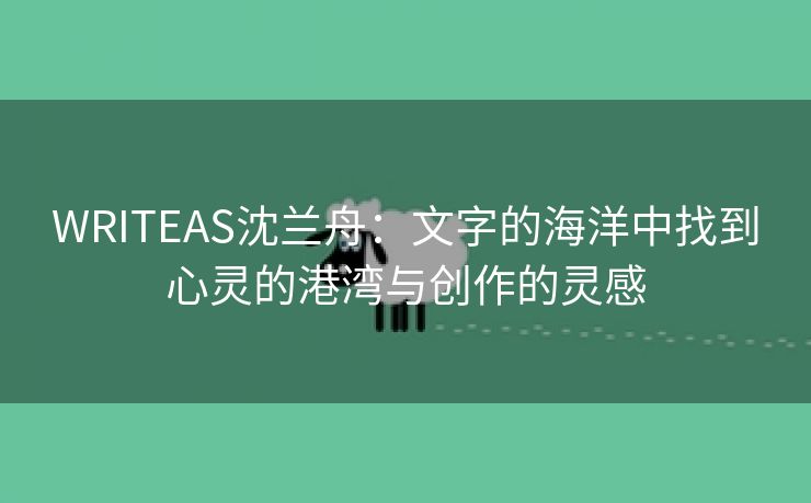 WRITEAS沈兰舟：文字的海洋中找到心灵的港湾与创作的灵感