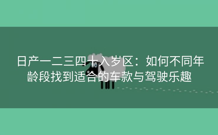 日产一二三四十入岁区：如何不同年龄段找到适合的车款与驾驶乐趣