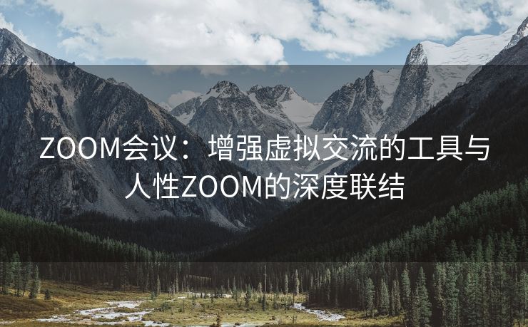 ZOOM会议：增强虚拟交流的工具与人性ZOOM的深度联结