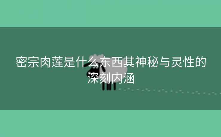 密宗肉莲是什么东西其神秘与灵性的深刻内涵