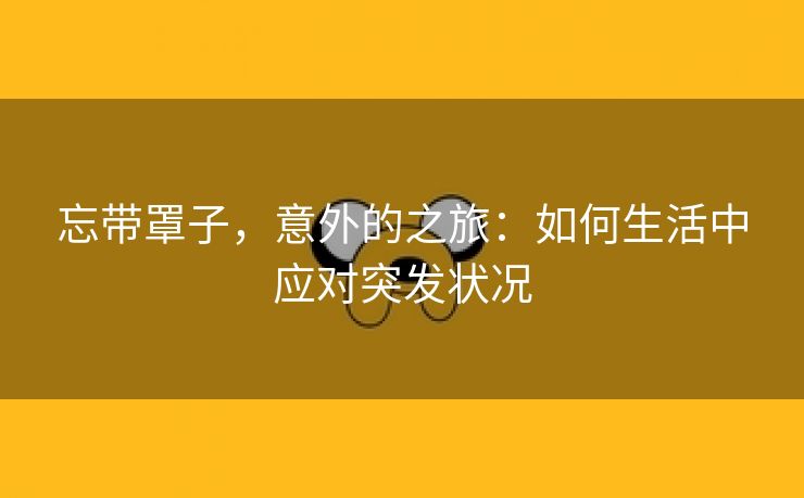 忘带罩子，意外的之旅：如何生活中应对突发状况