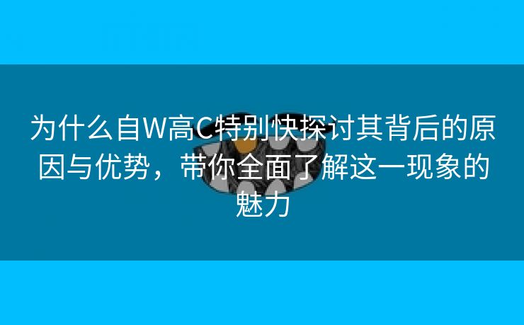 为什么自W高C特别快探讨其背后的原因与优势，带你全面了解这一现象的魅力