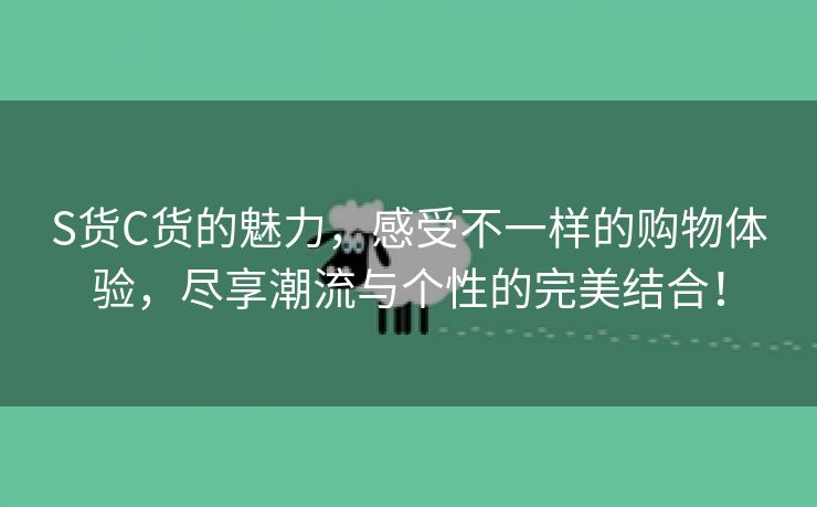 S货C货的魅力，感受不一样的购物体验，尽享潮流与个性的完美结合！