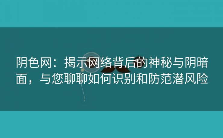 阴色网：揭示网络背后的神秘与阴暗面，与您聊聊如何识别和防范潜风险