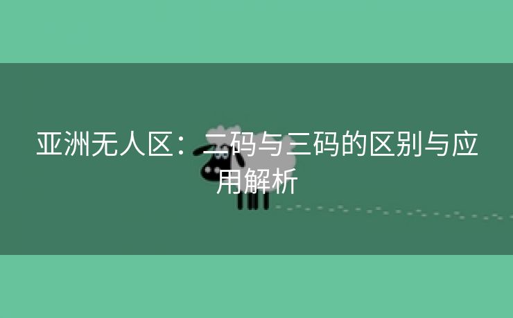 亚洲无人区：二码与三码的区别与应用解析