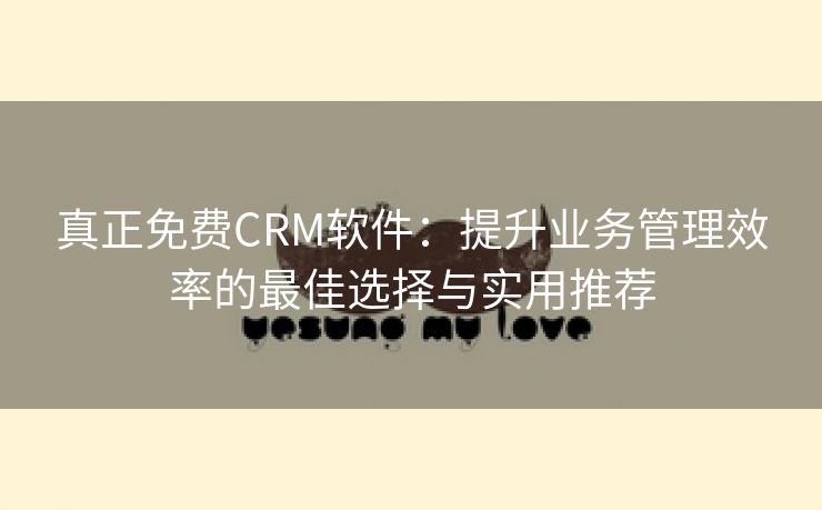 真正免费CRM软件：提升业务管理效率的最佳选择与实用推荐