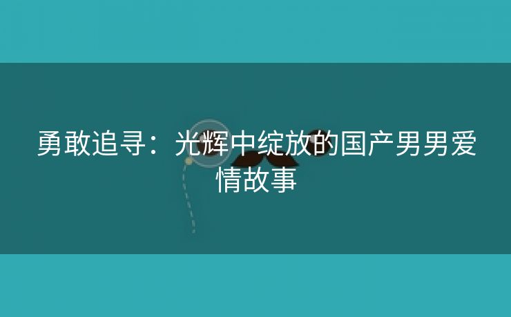 勇敢追寻：光辉中绽放的国产男男爱情故事