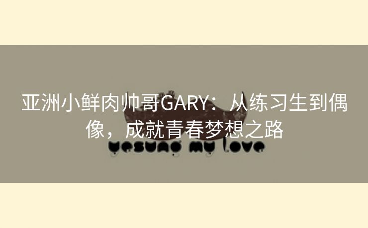 亚洲小鲜肉帅哥GARY：从练习生到偶像，成就青春梦想之路