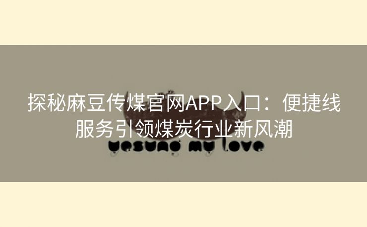 探秘麻豆传煤官网APP入口：便捷线服务引领煤炭行业新风潮