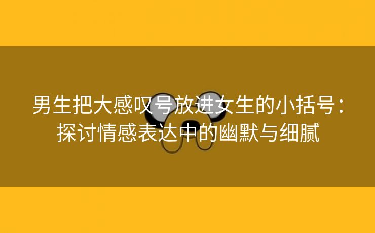 男生把大感叹号放进女生的小括号：探讨情感表达中的幽默与细腻