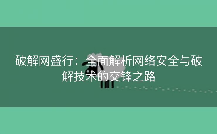 破解网盛行：全面解析网络安全与破解技术的交锋之路