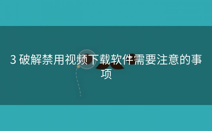 3 破解禁用视频下载软件需要注意的事项